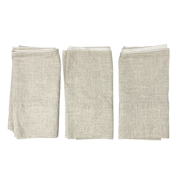 VTG Lot 3 Window Valances 63"x14" Beige Rope Trim Made in Turkey 100% Cotton - Picture 2 of 6